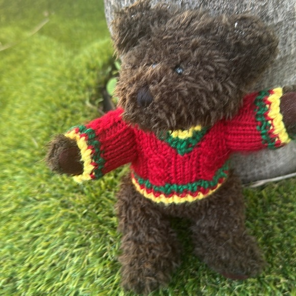 Hugfun International Scruffy Fur Teddy Bear with a knitted sweater - Picture 3 of 6